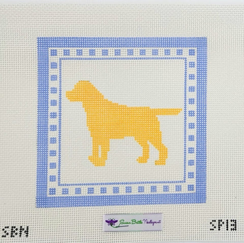 Yellow Lab with Blue Border