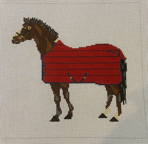 Brown Horse /Red Blanket