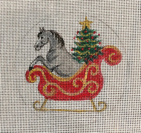 Horse in Sled Ornament