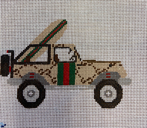 G Jeep with Surf Board