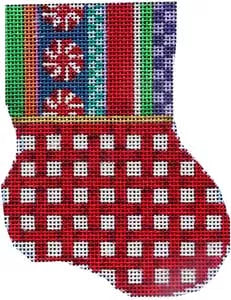 Jolly Stripe Red Lattice Mini Stocking