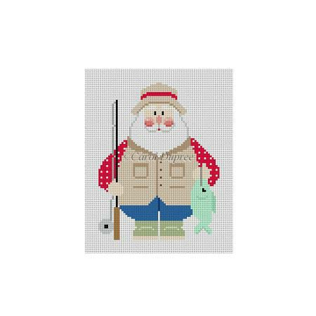 Santa with Fishing Rod & Fish