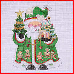 Squatty Santa with Tree & Gingerbread