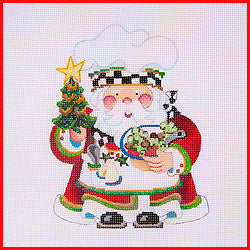Squatty Santa with Tree / Apron / Chef Hat