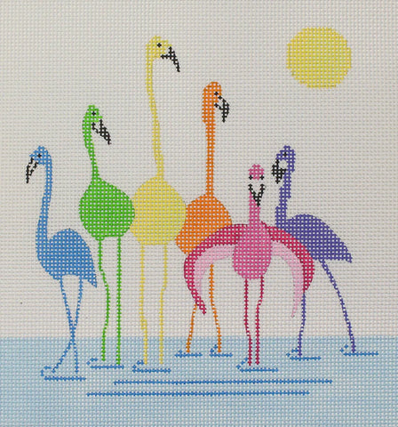 Rainbow of Flamingos