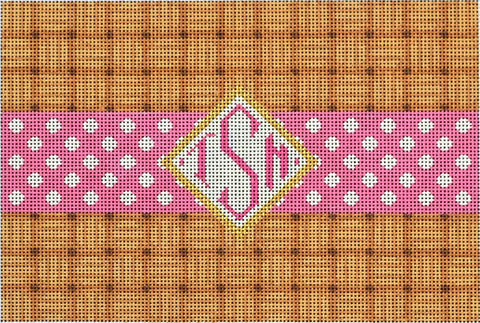 Wicker/Dot/Mono Clutch pink