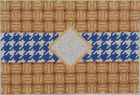 Wicker Houndstooth Monogram Clutch