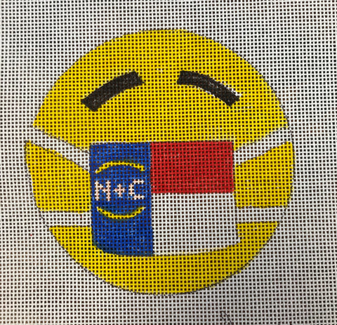 Smiley Face with NC Flag mask Ornament