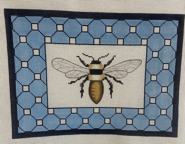 Bee on Blue and White