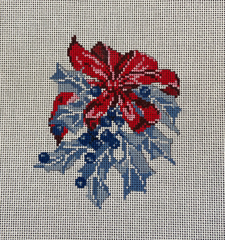 Blue Holly with Red Bow
