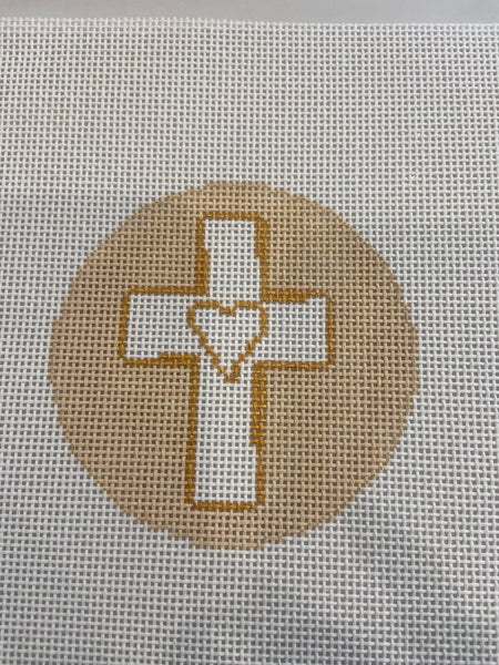 Gold and White Nativity Cross