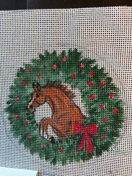 Horse Jumping /Christmas Wreath Brown