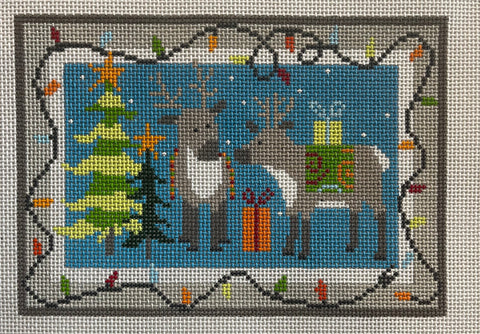 Reindeer with Tree and Lights