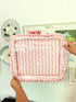 Pink Bow Floral Ruffle Carryall Project Bag