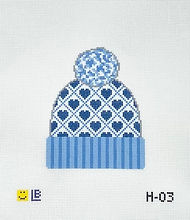 Beanie, Hearts (Blue)