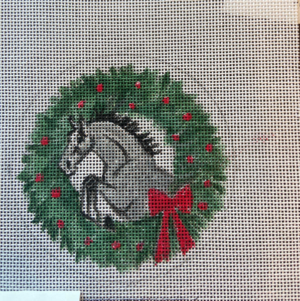 Horse Jumping /Christmas Wreath Gray