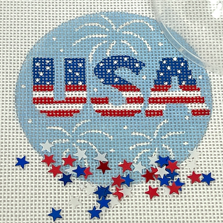 Patriotic USA Clear Dome w/ Confetti