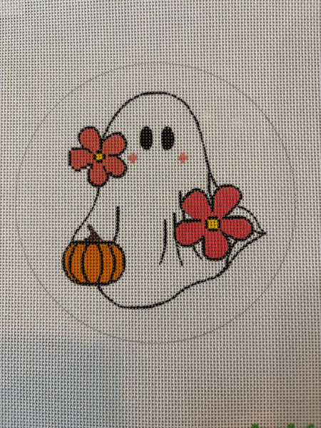Ghost Flowers and Pumpkin