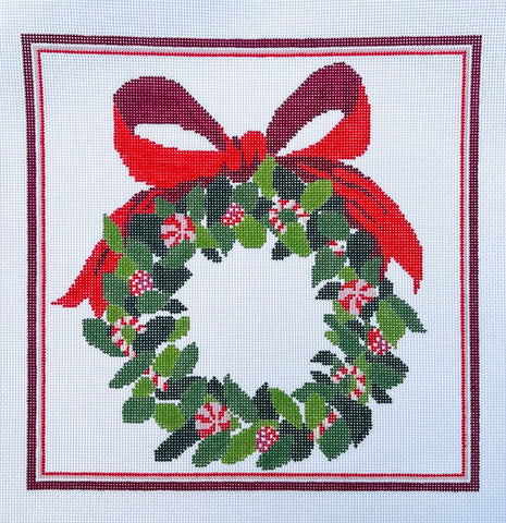 Red Candy Wreath Pillow