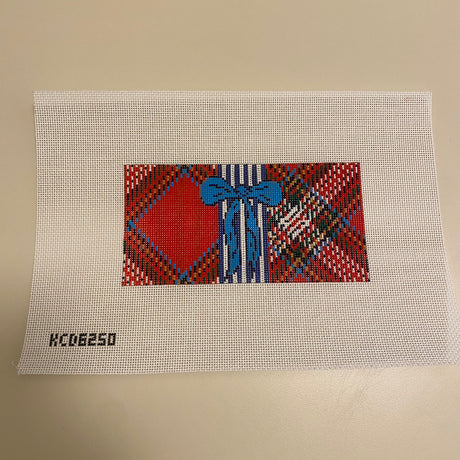 Plaid with Bow Insert - Red/Blue