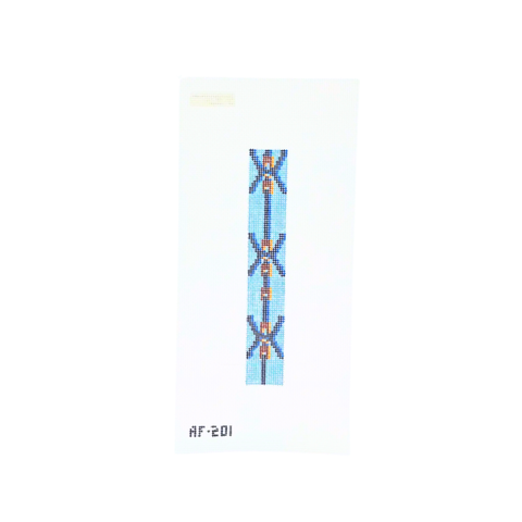 Saddle Keychain — Blue — Anne Fisher Needlepoint