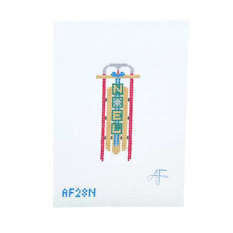 Sled with Noel — Anne Fisher Needlepoint