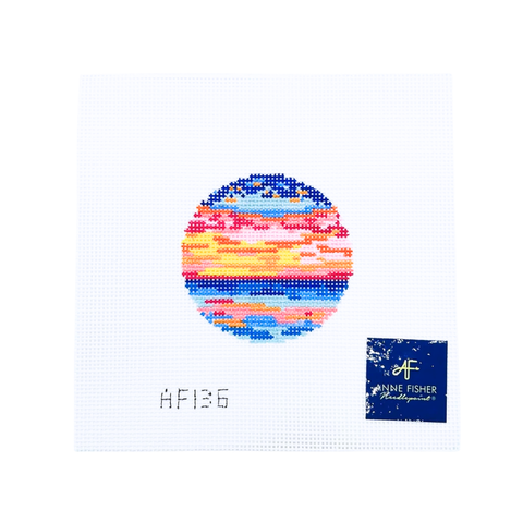 Sunset Round Insert — Anne Fisher Needlepoint