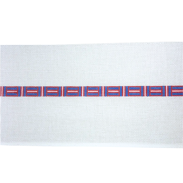 Red/Blue Cross Hatch Wrap Bracelet — Anne Fisher Needlepoint