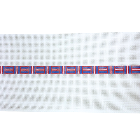 Red/Blue Cross Hatch Wrap Bracelet — Anne Fisher Needlepoint