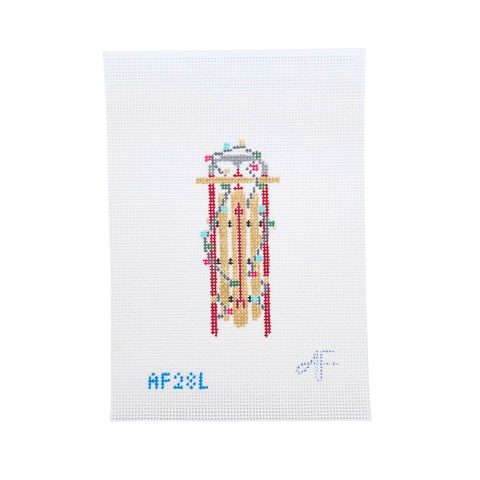 Sled with Lights — Anne Fisher Needlepoint