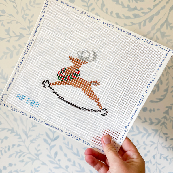 Reindeer Rocking Horse — Anne Fisher Needlepoint