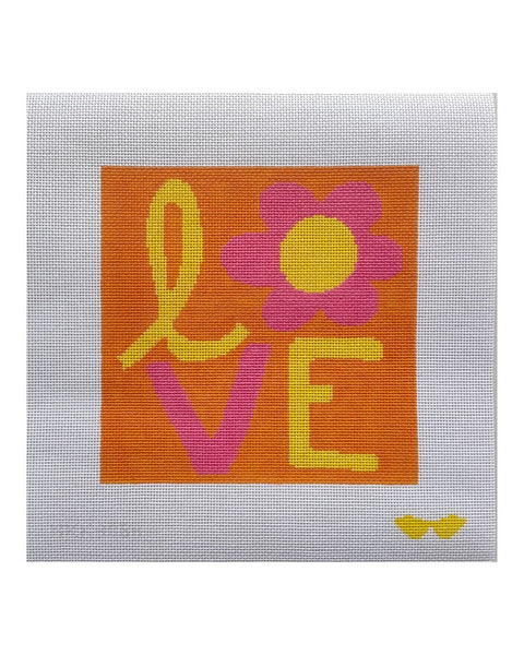 Square Love needlepoint canvas