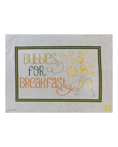 Bubbles for Breakfast needlepoint canvas