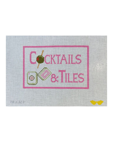 Cocktails & Tiles needlepoint canvas