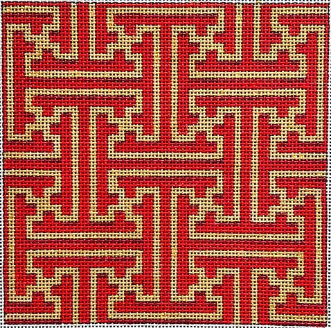 5" Square Red/Gold Insert