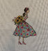 Lady with Dress with Pink Flowers