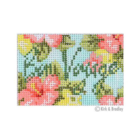 Bon Voyage Floral Luggage Tag