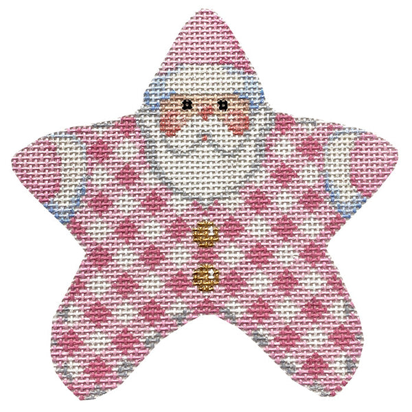 Baby Pink Gingham PJ Santa (Printed)