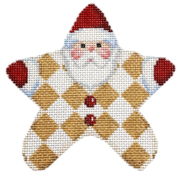 Gold Harlequin PJ Santa (Printed)