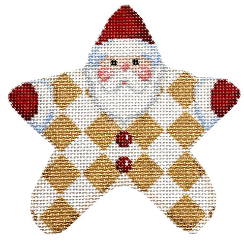 Gold Harlequin PJ Santa