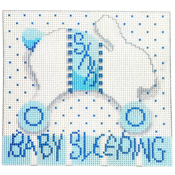 Baby Sleeping Bunny/Wheels Blue (Printed)