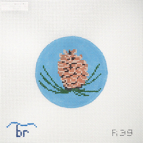 Pinecone Round needlepoint canvas