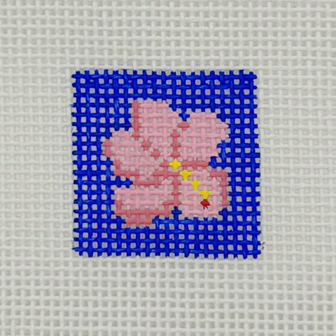 Flower Bag Tag — Blue Waters Needlepoint