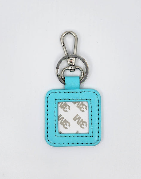 Leather Key Fob - Aqua with Silver Hardware — Blue Waters Needlepoint