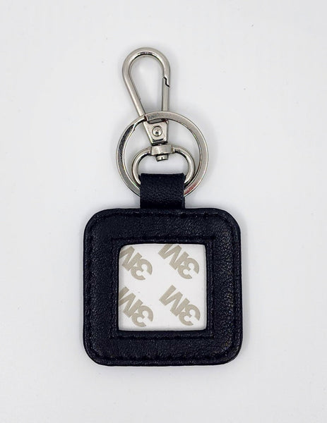 Leather Key Fob - Black with Silver Hardware — Blue Waters Needlepoint