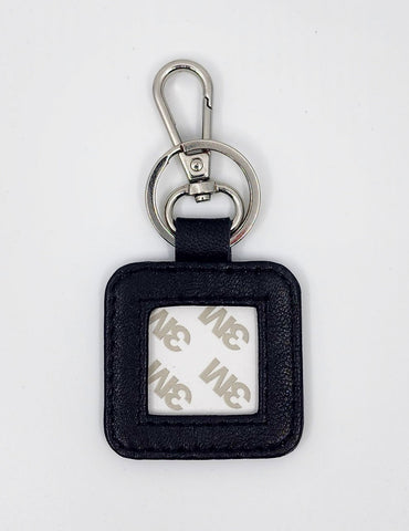 Leather Key Fob - Black with Silver Hardware — Blue Waters Needlepoint