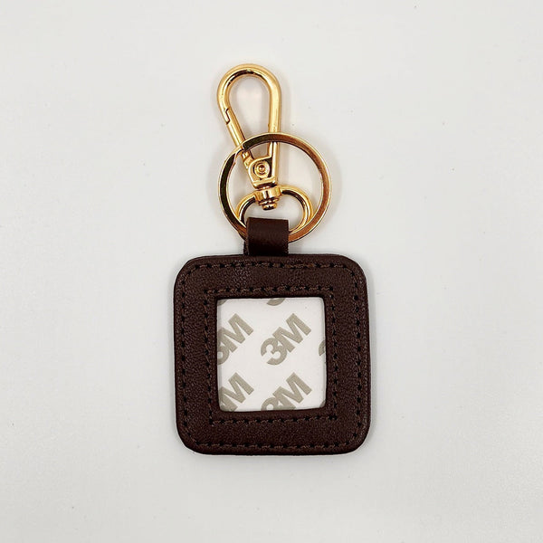 Leather Key Fob - Brown with Gold Hardware — Blue Waters Needlepoint