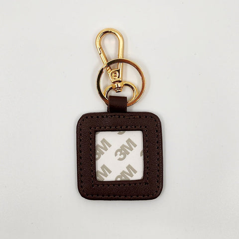 Leather Key Fob - Brown with Gold Hardware — Blue Waters Needlepoint