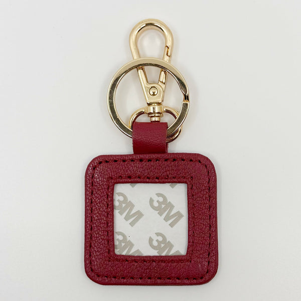 Leather Key Fob - Cranberry with Gold Hardware — Blue Waters Needlepoint