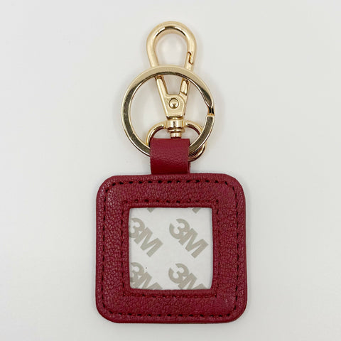 Leather Key Fob - Cranberry with Gold Hardware — Blue Waters Needlepoint